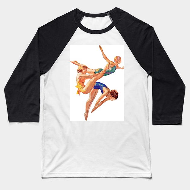 Diving Beauties Baseball T-Shirt by DeeBeeDesigns